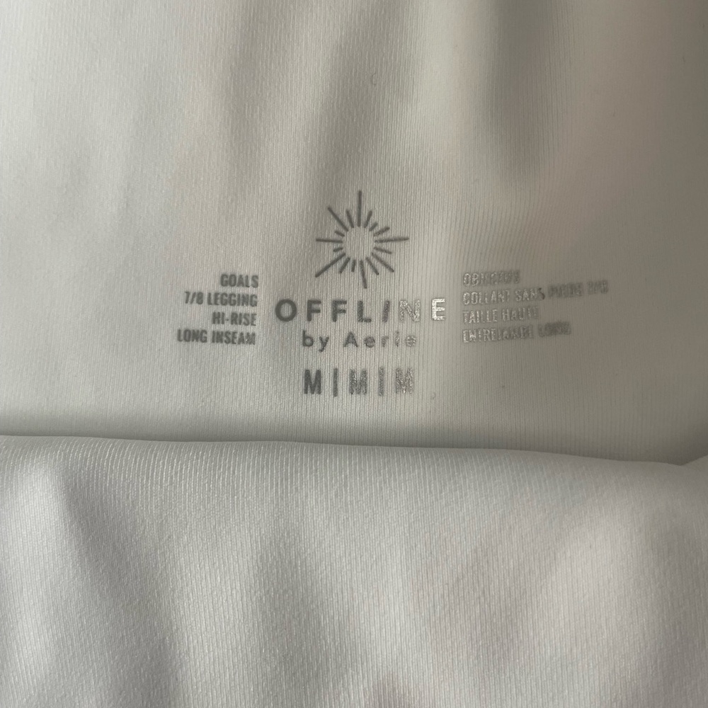 Aerie Offline 7/8 White Leggings, M Long